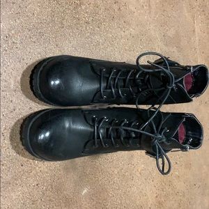 Black army style boots